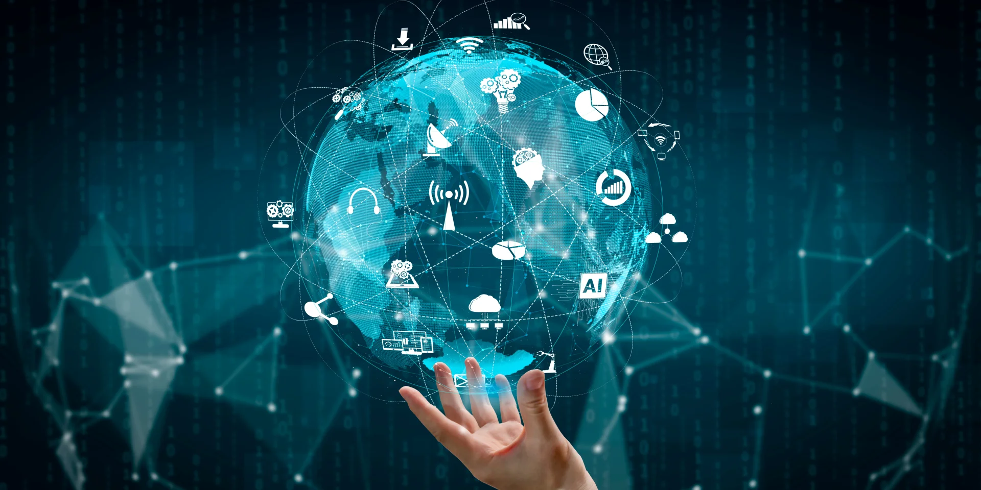 Advanced communication and global internet network connection in smart city . Concept of future 5G wireless digital connecting and social media networking .