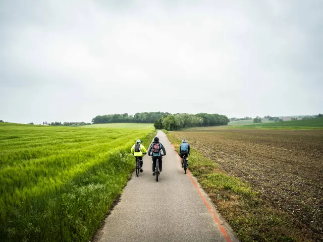 VTT en Bresse sur la piste cyclable La Traverse